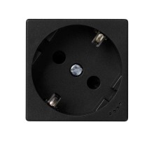 Розетка с заземлением, шторками и индикатором напряжения с винтовым подключением Schuko 2Р+Е 16A 250В~ цвета графит K45 Connect  KL01-14  Simon