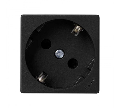 Розетка с заземлением, шторками и индикатором напряжения с винтовым подключением Schuko 2Р+Е 16A 250В~ цвета графит K45 Connect  KL01-14  Simon