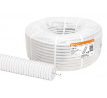 Труба гибкая гофрированная ПВХ d 25 с зондом (50 м) легкая, белая  SQ0401-0325  TDM