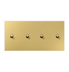 Центральная плата, 2 поста, для горизонтальной установки, тумблеры 2+2,цилиндр; металлическое исполнение; латунь классик; серия LS  ME12-250CR25  Ju