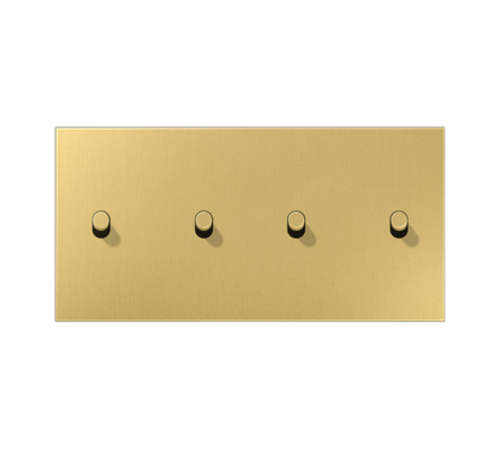 Центральная плата, 2 поста, для горизонтальной установки, тумблеры 2+2,цилиндр; металлическое исполнение; латунь классик; серия LS  ME12-250CR25  Ju