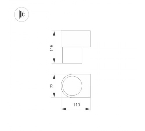 Светильник SP-SPICY-WALL-S115x72-6W Day4000 (BK, 40 deg) (arlight, IP20 Металл, 3 года)  033582  Arlight