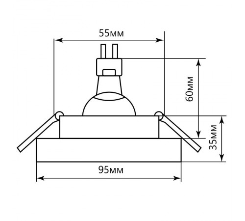 Светильник точечный встраиваемый под лампу DL2541 MR16 13W G5.3 матовый черный,золото, круг  32636  FERON