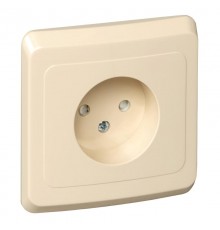 Этюд Кремовый С/У Розетка без заземления с защитными шторками  PC16-002K  SE