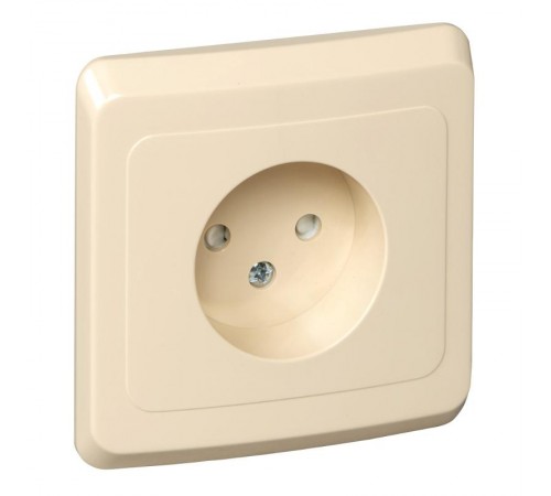 Этюд Кремовый С/У Розетка без заземления с защитными шторками  PC16-002K  SE