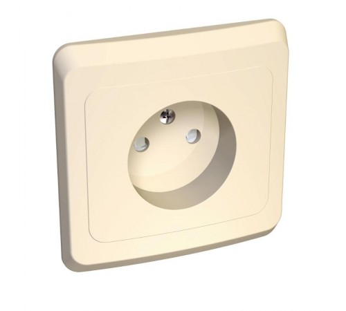 Этюд Кремовый С/У Розетка без заземления с защитными шторками  PC16-002K  SE