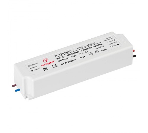 Блок питания ARPV-LV12060-A (12V, 5.0A, 60W) (Arlight, IP67 Пластик, 3 года)  018969(1)  Arlight