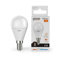 Лампа светодиодная LED Elementary Шар 12W 880lm E14 3000K  53112  Gauss