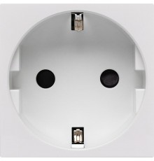 Розетка с заземлением, винтовые зажимы - со шторками 16А 250В - 90°- 2 модуля - белый  4521047  Daccord