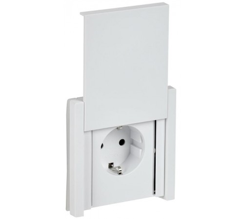 FORTE&PIANO Розетка с заземлением, со шторками, с крышкой безвинтовое крепление 16А IP44 FP219 белый  FP-R16-16-1-44-K01  IEK