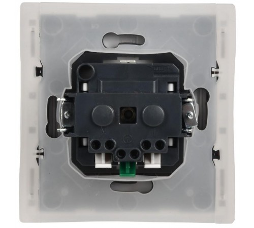 FORTE&PIANO Розетка с заземлением, со шторками, с крышкой безвинтовое крепление 16А IP44 FP219 белый  FP-R16-16-1-44-K01  IEK