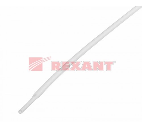Термоусадочная трубка 1,0/0,5 мм, белая, упаковка 50 шт. по 1 м  20-1001  REXANT