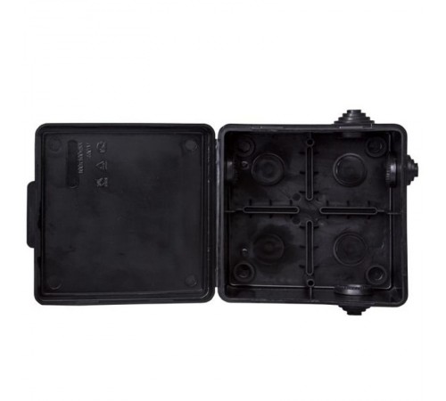 Коробка распределительная КМР-030-014 с крышкой (100х100х50), 8 мембр. вводов чёрная IP54 розн. стикер  plc-kmr-030-014-2b EKF