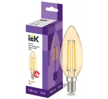 Лампа светодиодная LED C35 свеча золото 7Вт 230В 2700К E14 серия 360°  LLF-C35-7-230-30-E14-CLG  IEK