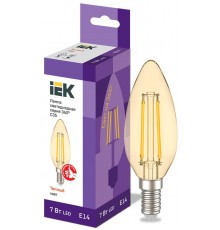 Лампа светодиодная LED C35 свеча золото 7Вт 230В 2700К E14 серия 360°  LLF-C35-7-230-30-E14-CLG  IEK