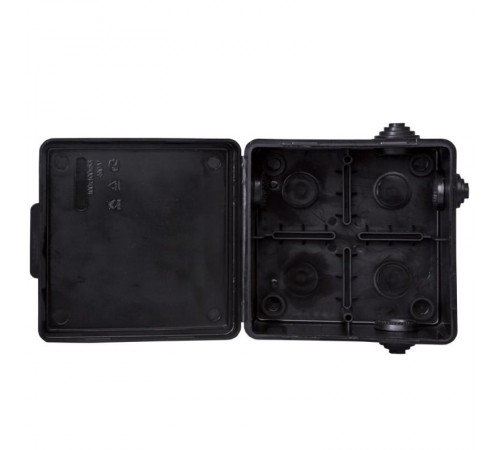 Коробка распределительная КМР-030-014 с крышкой (100х100х50), 8 мембр. вводов чёрная IP54 розн. стикер  plc-kmr-030-014-2b EKF