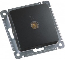 Розетка телевизионная оконечная скрытой установки, механизм, цвет черный  РСТВ-401-08  HEGEL