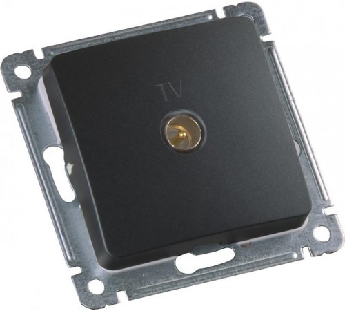 Розетка телевизионная оконечная скрытой установки, механизм, цвет черный  РСТВ-401-08  HEGEL