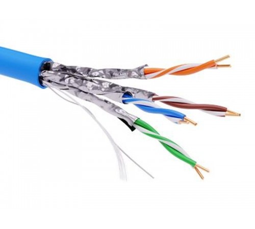 Информационный кабель экранированый U/FTP 4х2 CAT6A, LSZH, синий  RN6AUFLS5BL  DKC