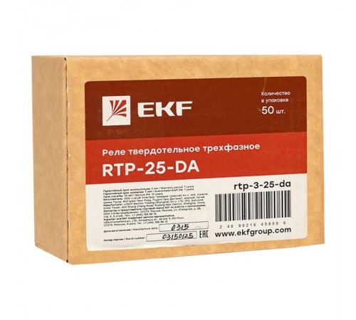 Реле твердотельное трехфазное RTP-25-DA PROxima  rtp-3-25-da  EKF