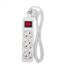 Удлинитель STANDARD 3 гнезда, 1,5м, 3х1,0мм, с/з, с выключателем, белый  13-4012  REXANT