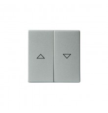 Клавиша для 2-клавишных выключателей/переключателей/кнопок с символом "??", глухая, Impressivo, алюминий  1785JA-83   2TKA000531G1  ABB