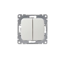 Выключатель 2-клавишный, 1-полюсный, 16А/230В (схама 5) X1, серия Jussi, белый  1065U.1  2TKA000168G1  ABB