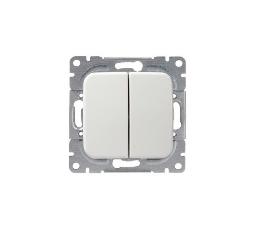 Выключатель 2-клавишный, 1-полюсный, 16А/230В (схама 5) X1, серия Jussi, белый  1065U.1  2TKA000168G1  ABB