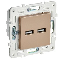 SKANDY Розетка USB A+A 3,1А SK-R15Sa песочный  SK-U21-D31-K98  IEK