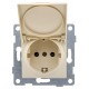 Ugra Розетка 1-ой с/з с з/ш и крышкой, СУ , 16А, 250В, беж  С11Р91-003  GUSI Electric