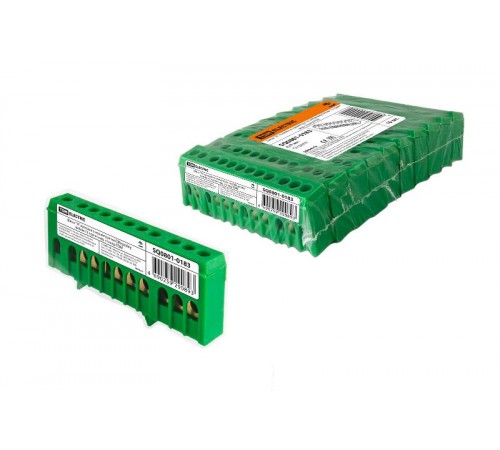 Шина "N" нулевая в изоляторе на DIN-рейку 6x9мм 12 групп инд. стикер  SQ0801-0183  TDM