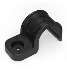 Крепеж-скоба пластиковая односторонняя для прямого монтажа черная в п/э д25 (50шт/450шт уп/кор)  PR13.0374  Промрукав