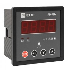 Амперметр AD-721s цифровой на панель 72x72 (квадратный вырез) однофазный в коротком корпусе PROxima  AD-721s  EKF