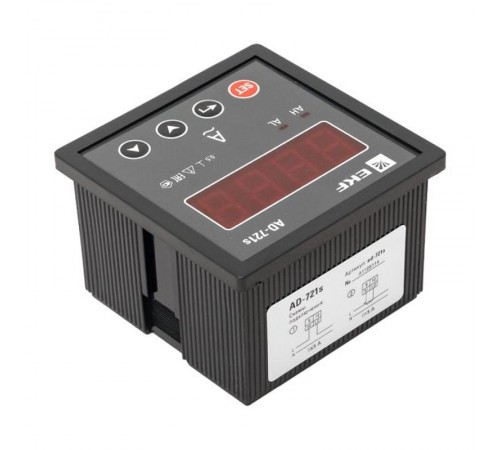 Амперметр AD-721s цифровой на панель 72x72 (квадратный вырез) однофазный в коротком корпусе PROxima  AD-721s  EKF