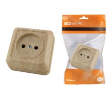 Розетка 2П открытой установки IP20 10А, сосна"Ладога"   SQ1801-0049  TDM