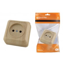 Розетка 2П открытой установки IP20 10А, сосна"Ладога"   SQ1801-0049  TDM