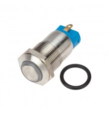 Кнопка антивандальная 12 12В Б/Фикс (2с) (ON)-OFF синяя  36-3211  REXANT