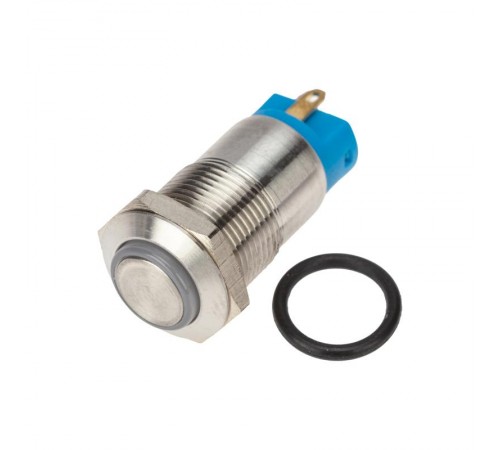 Кнопка антивандальная 12 12В Б/Фикс (2с) (ON)-OFF синяя  36-3211  REXANT