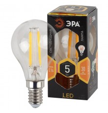 Лампа светодиодная F-LED P45-5W-827-E14 (филамент, шар, 5Вт, тепл, E14)  Б0043437  ЭРА
