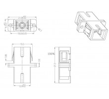 Адаптер проходной оптический FA-P11Z-SC/SC-N/BK-BG SC-SC, MM, simplex, корпус пластиковый, бежевый, черные колпачки  242826  Hyperline