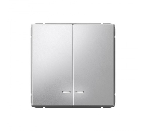 ArtGallery Алюминий Выключатель 2-клавишный с подсветкой, сх.5а, 10АХ, механизм  GAL000353  SE