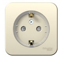 Blanca Молочный О/У с изолирующей пластиной Розетка с заземлением со штор., (тонкая) 16А, 250В  BLNRA111112  SE