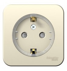Blanca Молочный О/У с изолирующей пластиной Розетка с заземлением со штор., (тонкая) 16А, 250В  BLNRA111112  SE