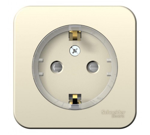 Blanca Молочный О/У с изолирующей пластиной Розетка с заземлением со штор., (тонкая) 16А, 250В  BLNRA111112  SE