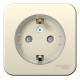 Blanca Молочный О/У с изолирующей пластиной Розетка с заземлением со штор., (тонкая) 16А, 250В  BLNRA111112  SE