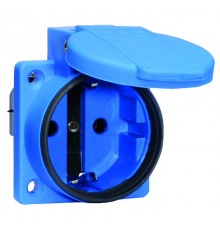 Розетка встраиваемая (с уплотнителем) Schuko 16A 3p 250V IP54 синяя 71082 I 71082-Bals I Bals