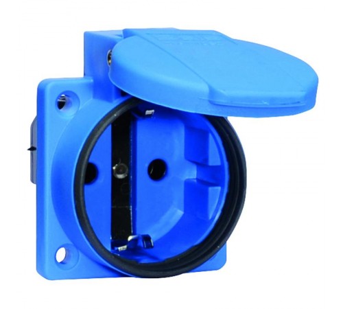 Розетка встраиваемая (с уплотнителем) Schuko 16A 3p 250V IP54 синяя 71082 I 71082-Bals I Bals