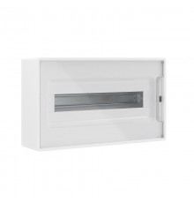 Щиток 18 мод настенный FRAME, белый с прозрачной дверцей, с 2 шинами PEN  на 8 и 10 отв.  F18W1WT  DKC