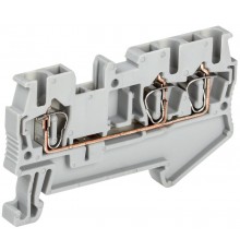 Клемма пружинная КПИ 3в-2,5 3 вывода 31А серый   YZN11-3-002-K03  IEK 