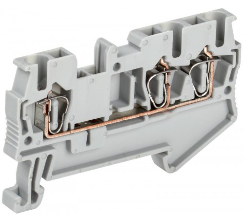 Клемма пружинная КПИ 3в-2,5 3 вывода 31А серый   YZN11-3-002-K03  IEK 